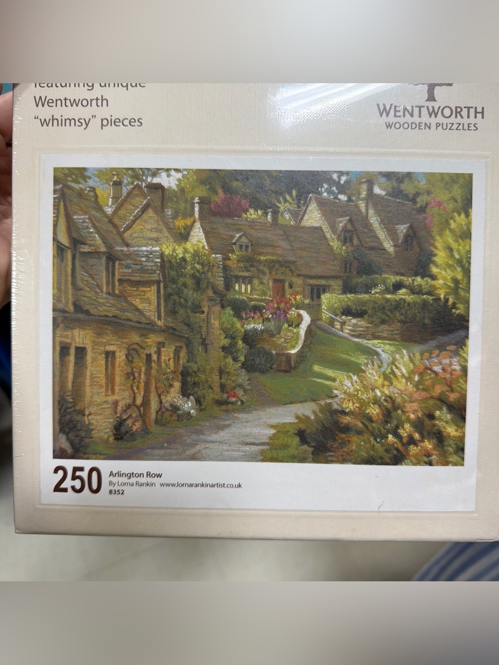 NEW Wentworth 250-Piece Arlington Row Wooden Puzzle - Earth Tone Illustration.